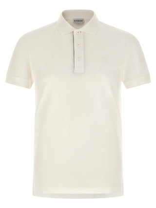 Burberry White Cotton Polo Shirt