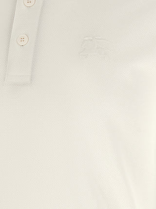 Burberry White Cotton Polo Shirt