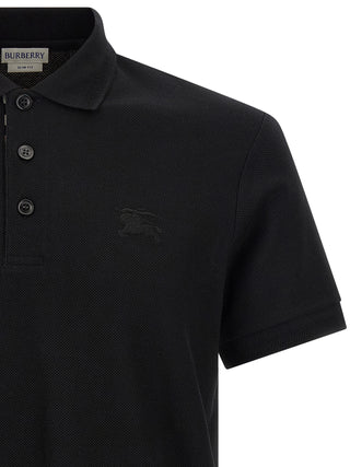 Burberry Black Cotton Polo Shirt