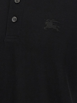 Burberry Black Cotton Polo Shirt