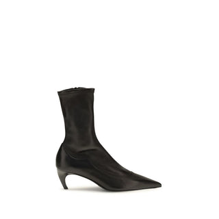 Khaite Valerie Leather Ankle Boots