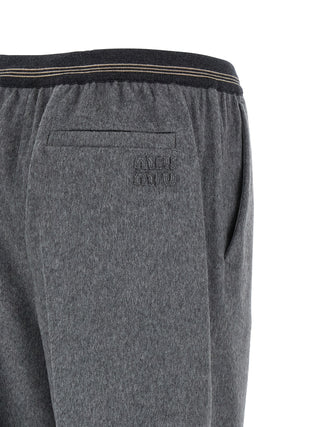 Miu Miu Gray Virgin Wool Casual Pants