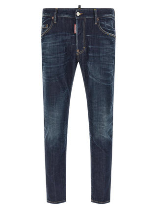 Dsquared² Blue Cotton Straight-Leg Jeans