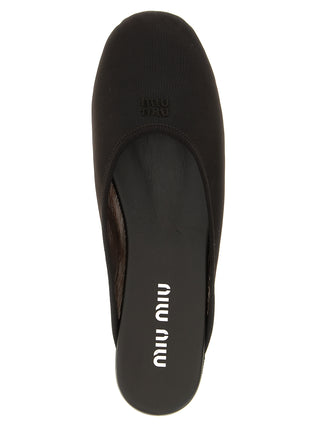 Miu Miu Black Recycled Polyester Flats