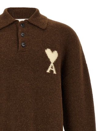 Ami Paris Ami de Coeur Alpaca Wool Polo Shirt