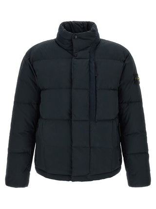 Stone Island Blue Cotton Full-Length Jacket