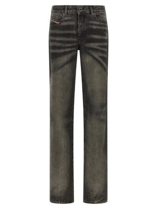 Diesel Black Cotton Straight-Leg Jeans