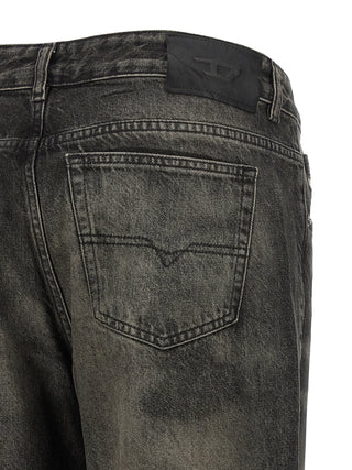 Diesel Black Cotton Straight-Leg Jeans