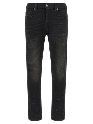 Diesel Black Cotton Tapered Jeans