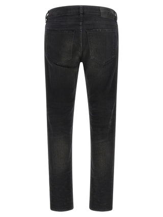 Diesel Black Cotton Tapered Jeans