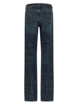 Diesel Blue Cotton Straight-Leg Jeans