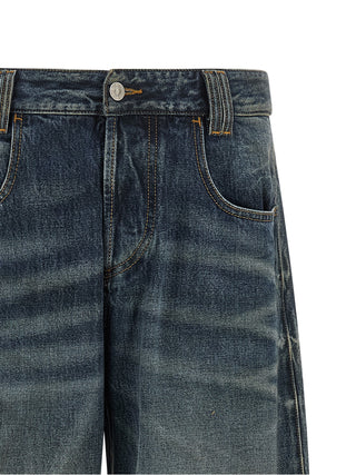 Diesel Blue Cotton Relaxed Fit Jeans