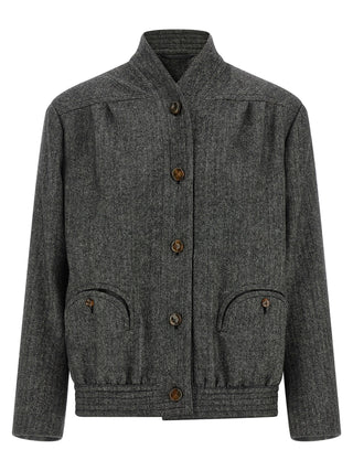 Blazé Milano Gray Virgin Wool Full-Length Jacket