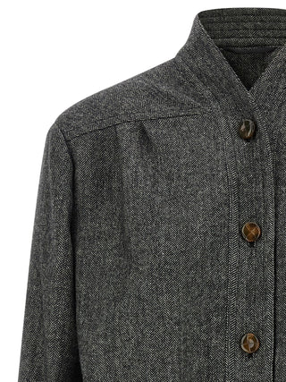 Blazé Milano Gray Virgin Wool Full-Length Jacket