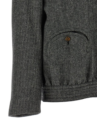 Blazé Milano Gray Virgin Wool Full-Length Jacket