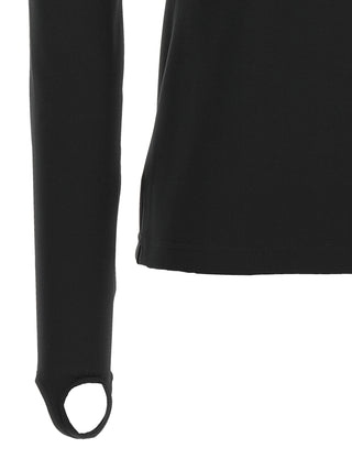 Courrèges Half-Zip Rib-Knit Top