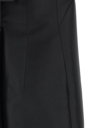 Jil Sander Off-Shoulder Silk Wool Midi Dress