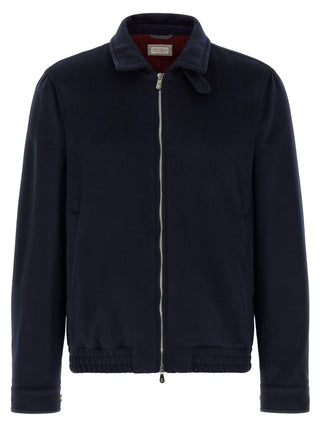 Brunello Cucinelli Blue Virgin Wool Bomber