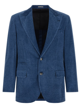 Brunello Cucinelli Blue Cotton Blazer