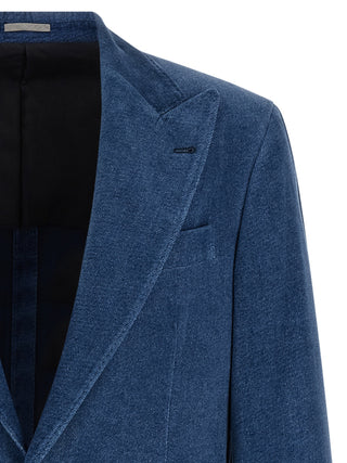 Brunello Cucinelli Blue Cotton Blazer