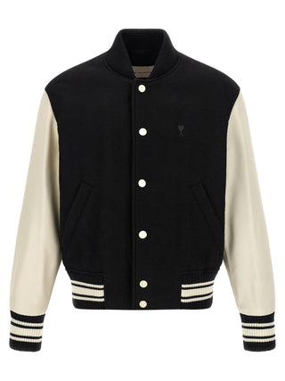 Ami Paris Teddy Virgin Wool Bomber Jacket