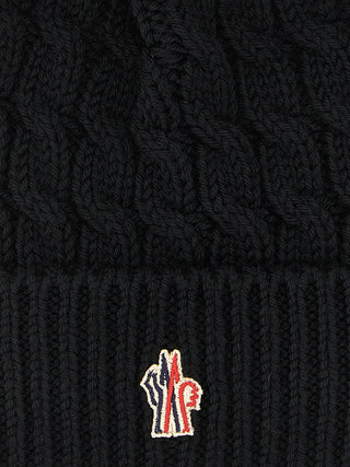 Moncler Grenoble Black Virgin Wool Beanie