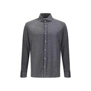 Brunello Cucinelli Gray Silk Shirt