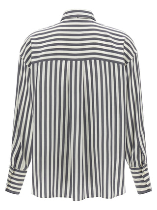Brunello Cucinelli Gray Silk Blouse