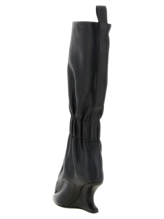 Rick Owens Black Calfskin Over The Knee