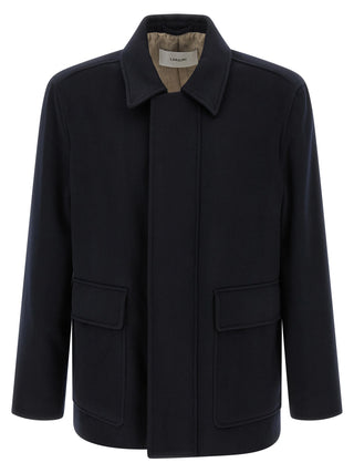 Lardini Blue Cashmere Full-Length Jacket