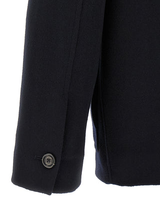 Lardini Blue Cashmere Full-Length Jacket