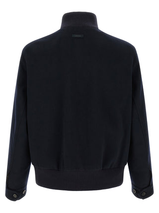 Lardini Blue Virgin Wool Full-Length Jacket