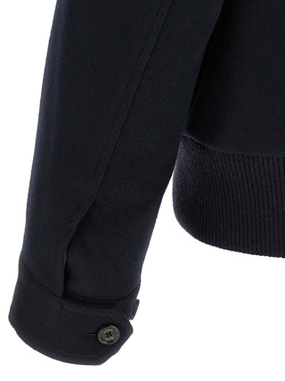 Lardini Blue Virgin Wool Full-Length Jacket
