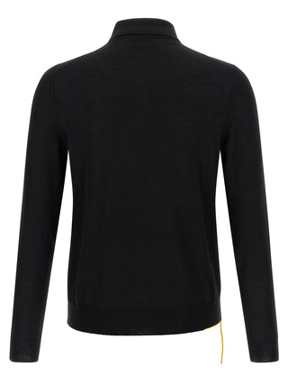Fendi Black Virgin Wool Polo Shirt