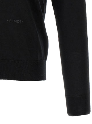 Fendi Black Virgin Wool Polo Shirt