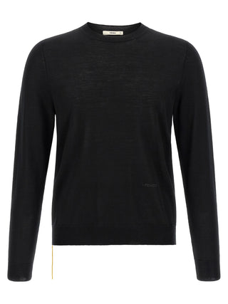 Fendi Black Virgin Wool Cardigan