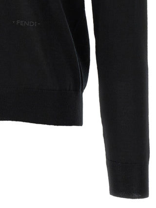 Fendi Black Virgin Wool Cardigan