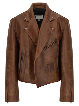 Maison Margiela Brown Calfskin Leather Jacket