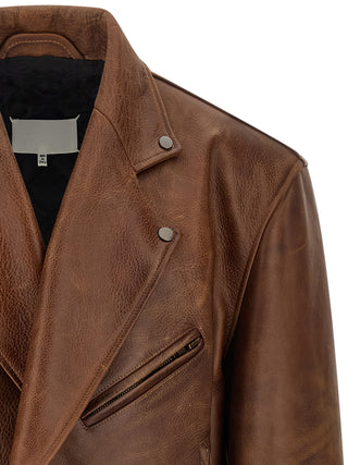 Maison Margiela Brown Calfskin Leather Jacket