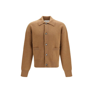 Ami Paris Wool Shirt Collar Cardigan