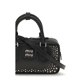 Miu Miu Black Calf Leather Bos Taurus Shoulder Bag