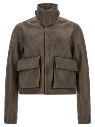 Rick Owens Brown Calfskin Leather Jacket