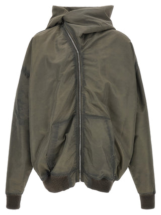 Rick Owens Gray Nylon Shell Jacket