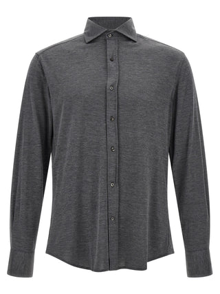 Brunello Cucinelli Gray Silk Blouse