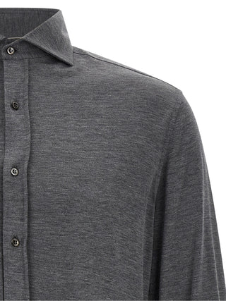 Brunello Cucinelli Gray Silk Blouse