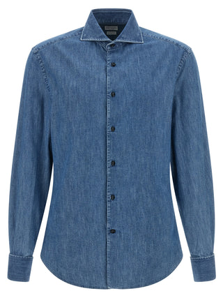 Brunello Cucinelli Blue Cotton Blouse