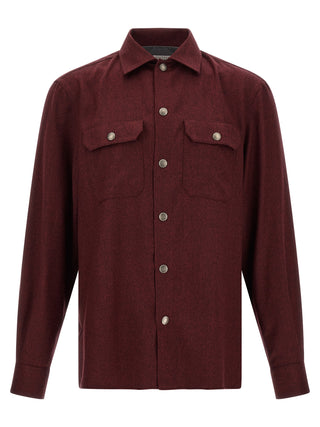 Brunello Cucinelli Bordeaux Virgin Wool Blouse