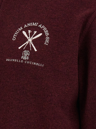 Brunello Cucinelli Bordeaux Cashmere Sweatshirt