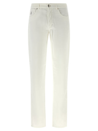 Brunello Cucinelli White Cotton Casual Pants