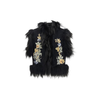 Fendi Black Wool Oves Aries Sleeveless Jacket